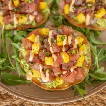 Ahi Tuna Poke Tostadas close