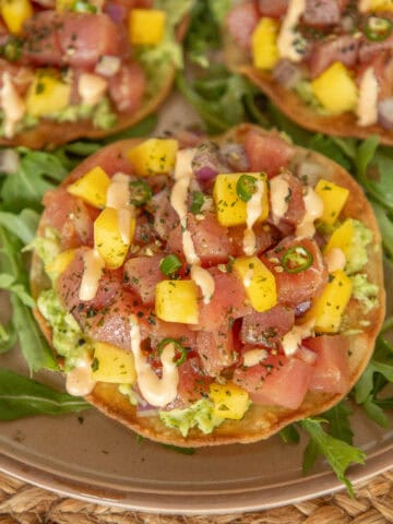 Ahi Tuna Poke Tostadas close