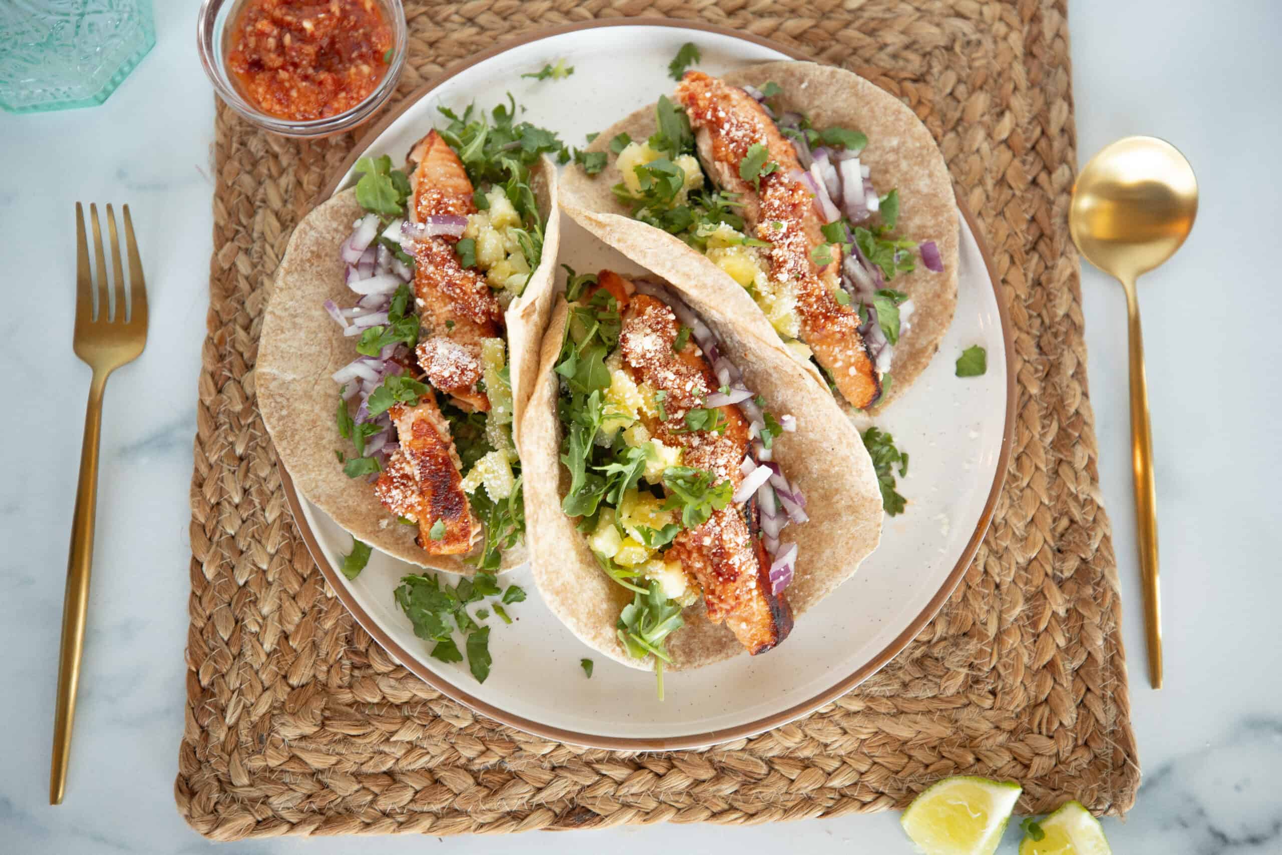 Air Fryer Salmon Tacos